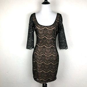 Guess Bodycon Dress Black Lace Cocktail Sexy